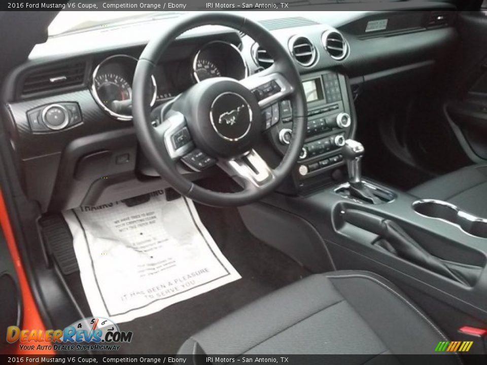 Ebony Interior - 2016 Ford Mustang V6 Coupe Photo #3