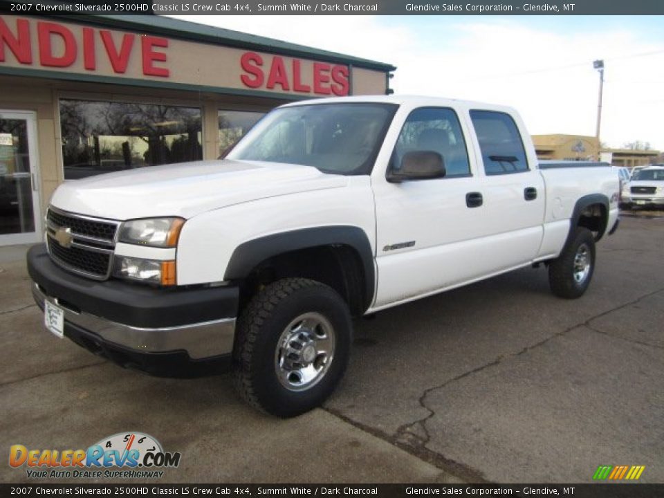 2007 Chevrolet Silverado 2500HD Classic LS Crew Cab 4x4 Summit White / Dark Charcoal Photo #1