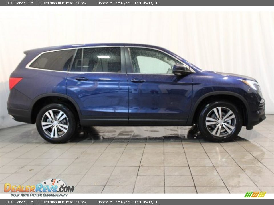 2016 Honda Pilot EX Obsidian Blue Pearl / Gray Photo #3