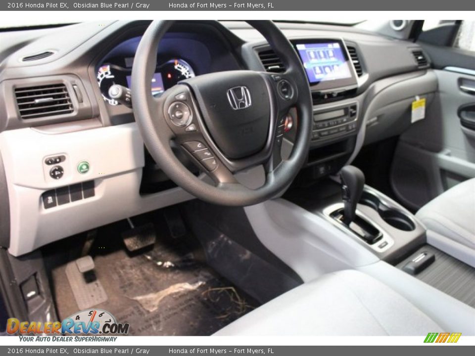 2016 Honda Pilot EX Obsidian Blue Pearl / Gray Photo #11