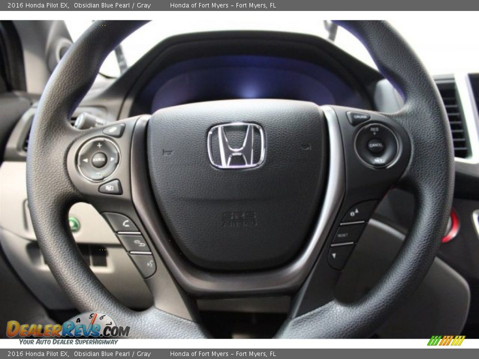 2016 Honda Pilot EX Obsidian Blue Pearl / Gray Photo #12
