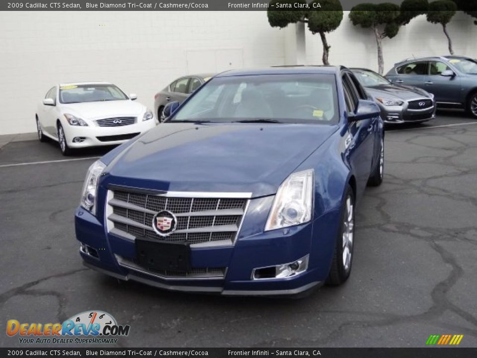 2009 Cadillac CTS Sedan Blue Diamond Tri-Coat / Cashmere/Cocoa Photo #2