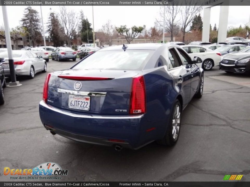 2009 Cadillac CTS Sedan Blue Diamond Tri-Coat / Cashmere/Cocoa Photo #9