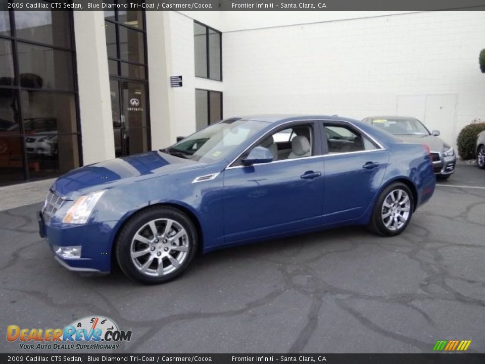 2009 Cadillac CTS Sedan Blue Diamond Tri-Coat / Cashmere/Cocoa Photo #18