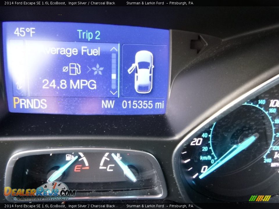 2014 Ford Escape SE 1.6L EcoBoost Ingot Silver / Charcoal Black Photo #15