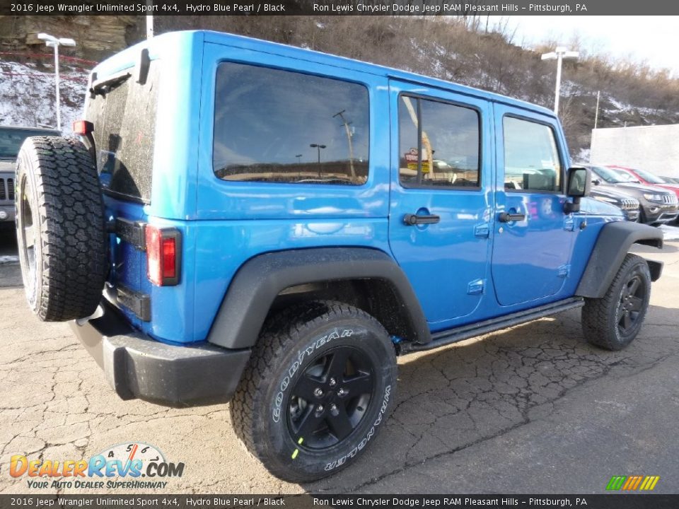 2016 Jeep Wrangler Unlimited Sport 4x4 Hydro Blue Pearl / Black Photo #6