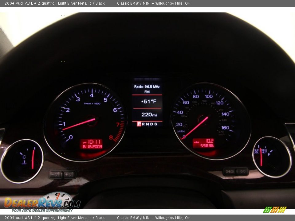 2004 Audi A8 L 4.2 quattro Light Silver Metallic / Black Photo #8