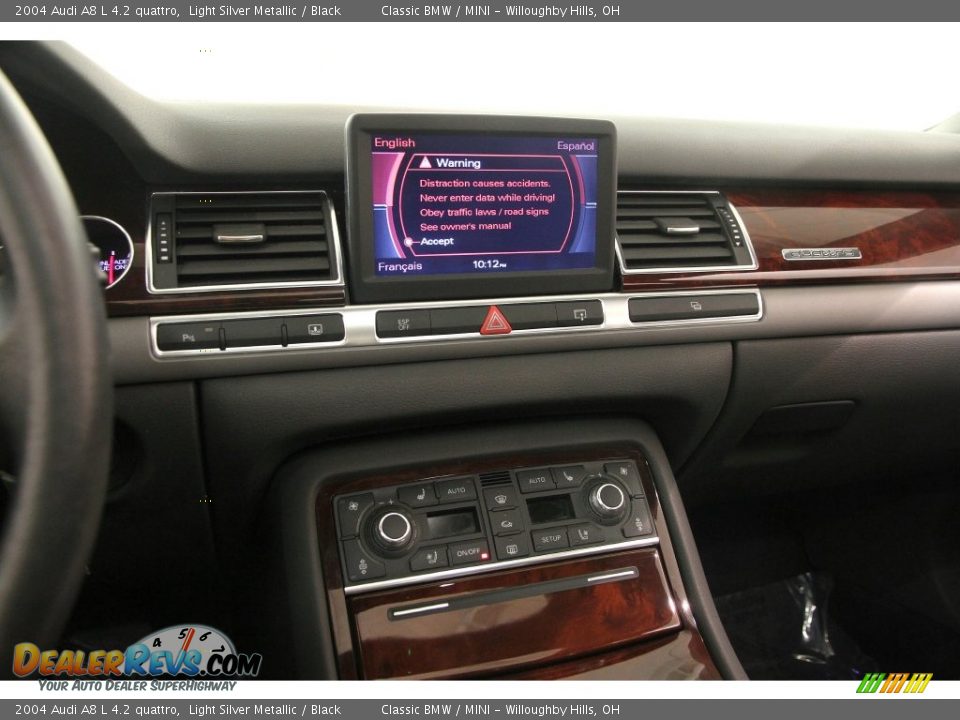 2004 Audi A8 L 4.2 quattro Light Silver Metallic / Black Photo #10