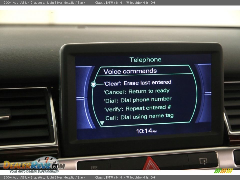 2004 Audi A8 L 4.2 quattro Light Silver Metallic / Black Photo #11