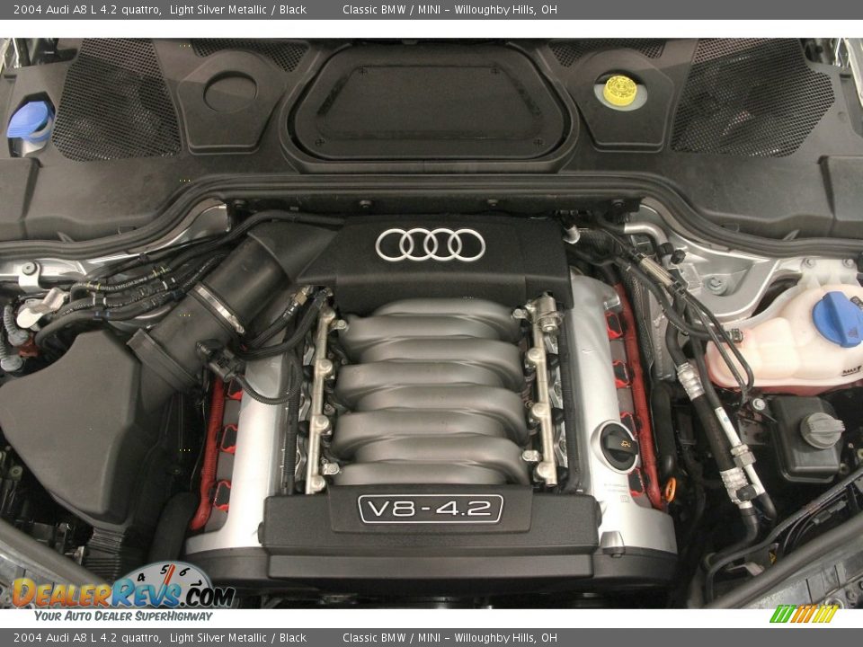 2004 Audi A8 L 4.2 quattro Light Silver Metallic / Black Photo #34
