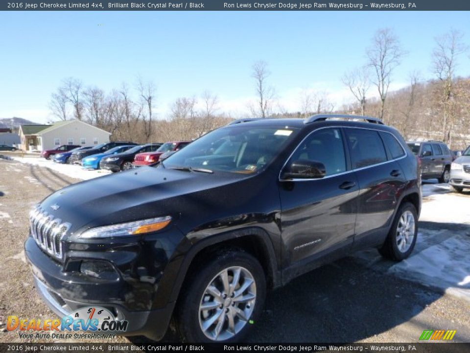 2016 Jeep Cherokee Limited 4x4 Brilliant Black Crystal Pearl / Black Photo #1