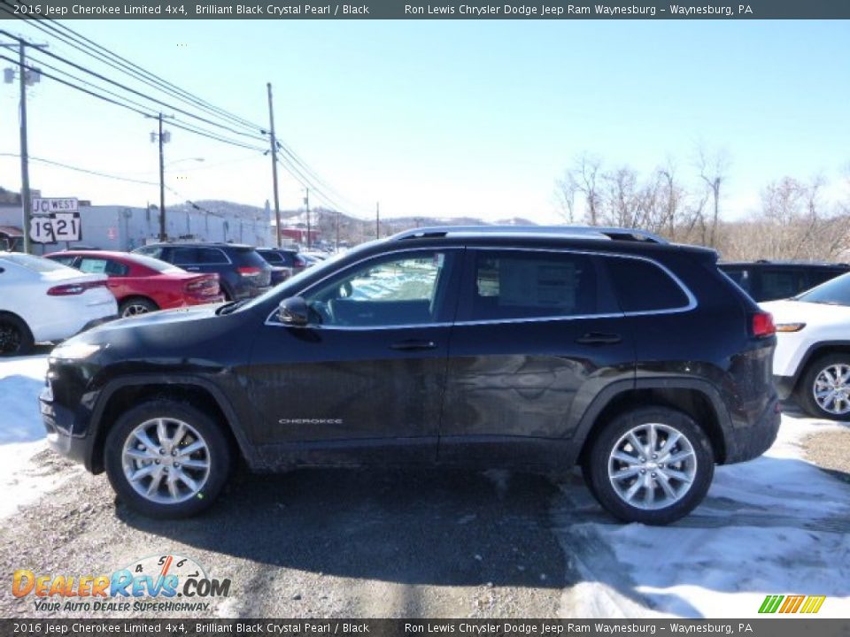 2016 Jeep Cherokee Limited 4x4 Brilliant Black Crystal Pearl / Black Photo #2