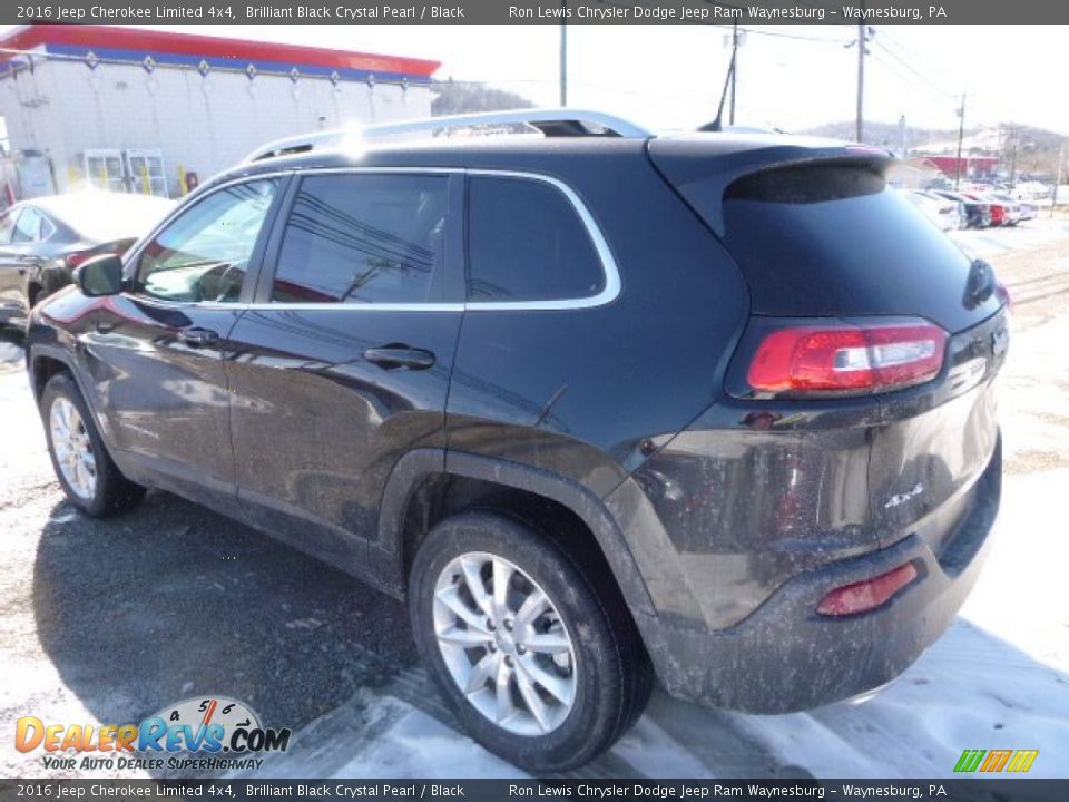 2016 Jeep Cherokee Limited 4x4 Brilliant Black Crystal Pearl / Black Photo #4