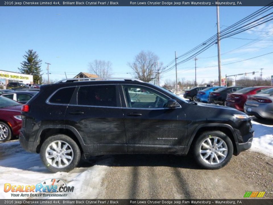 2016 Jeep Cherokee Limited 4x4 Brilliant Black Crystal Pearl / Black Photo #7