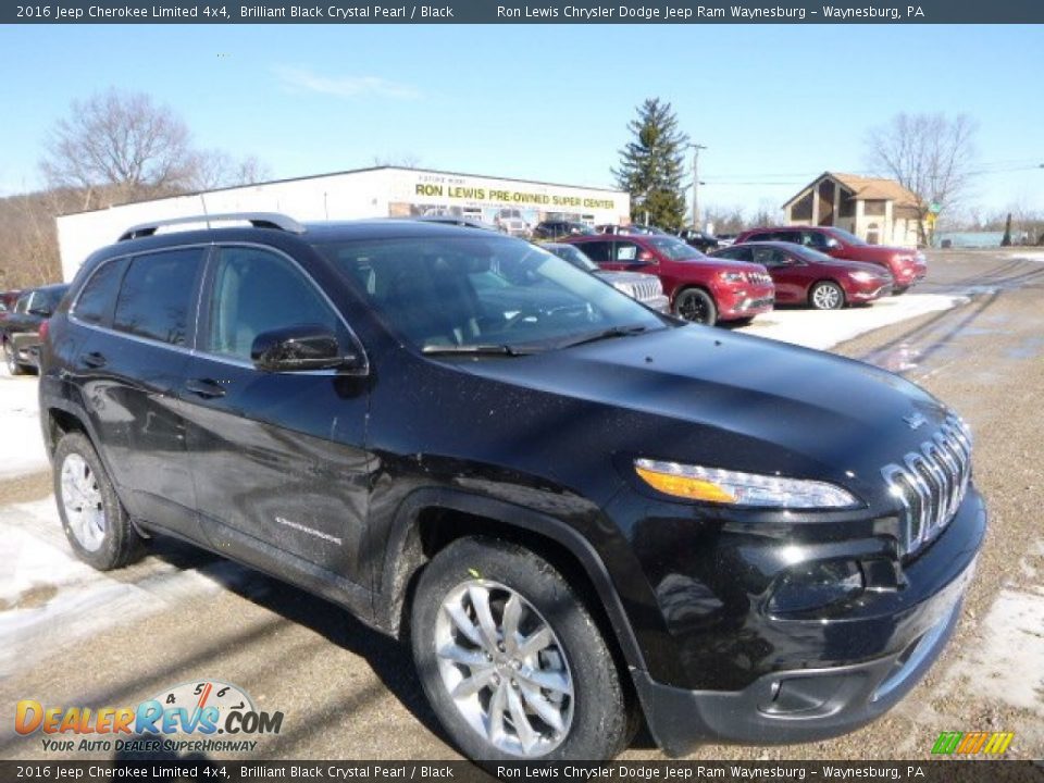 2016 Jeep Cherokee Limited 4x4 Brilliant Black Crystal Pearl / Black Photo #11