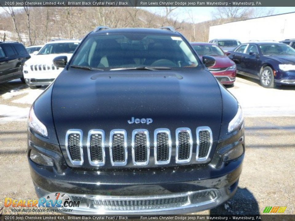 2016 Jeep Cherokee Limited 4x4 Brilliant Black Crystal Pearl / Black Photo #12