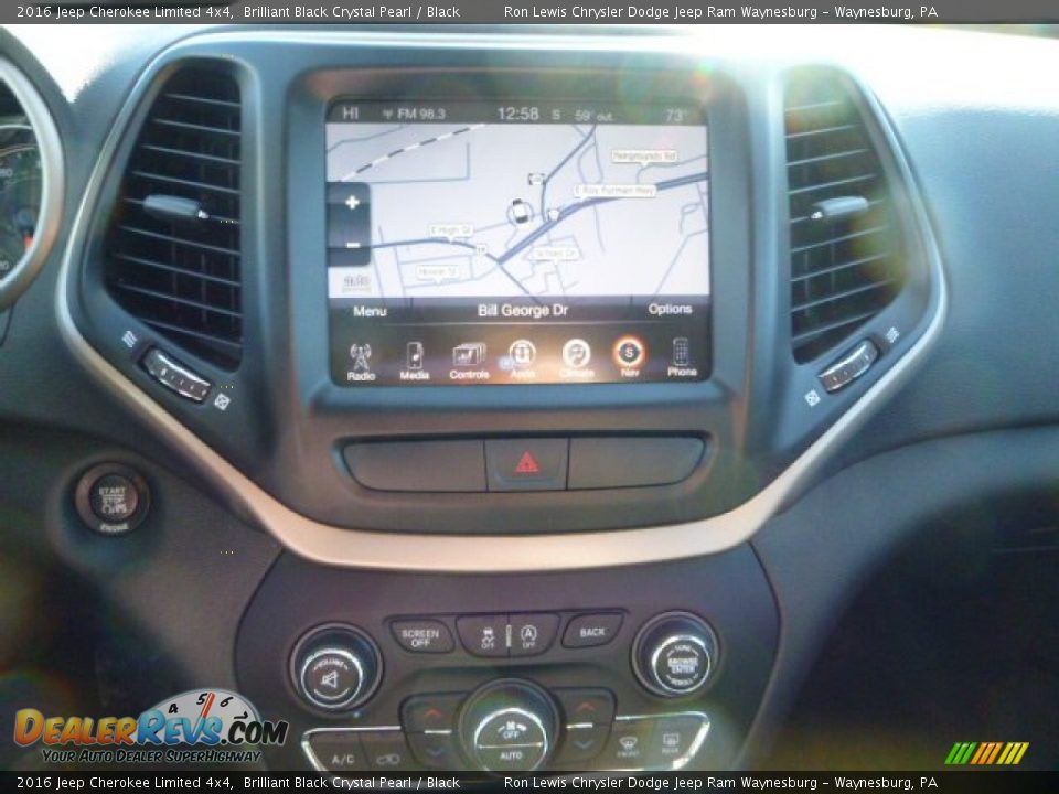 2016 Jeep Cherokee Limited 4x4 Brilliant Black Crystal Pearl / Black Photo #17