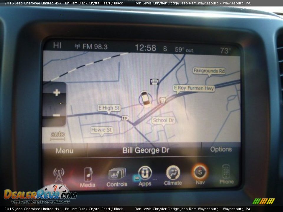 2016 Jeep Cherokee Limited 4x4 Brilliant Black Crystal Pearl / Black Photo #18