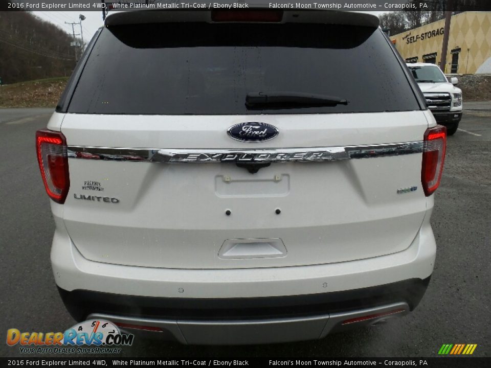 2016 Ford Explorer Limited 4WD White Platinum Metallic Tri-Coat / Ebony Black Photo #5