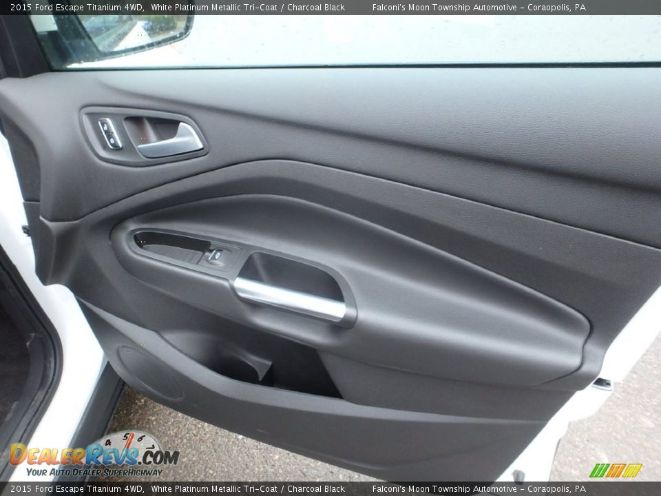 2015 Ford Escape Titanium 4WD White Platinum Metallic Tri-Coat / Charcoal Black Photo #12