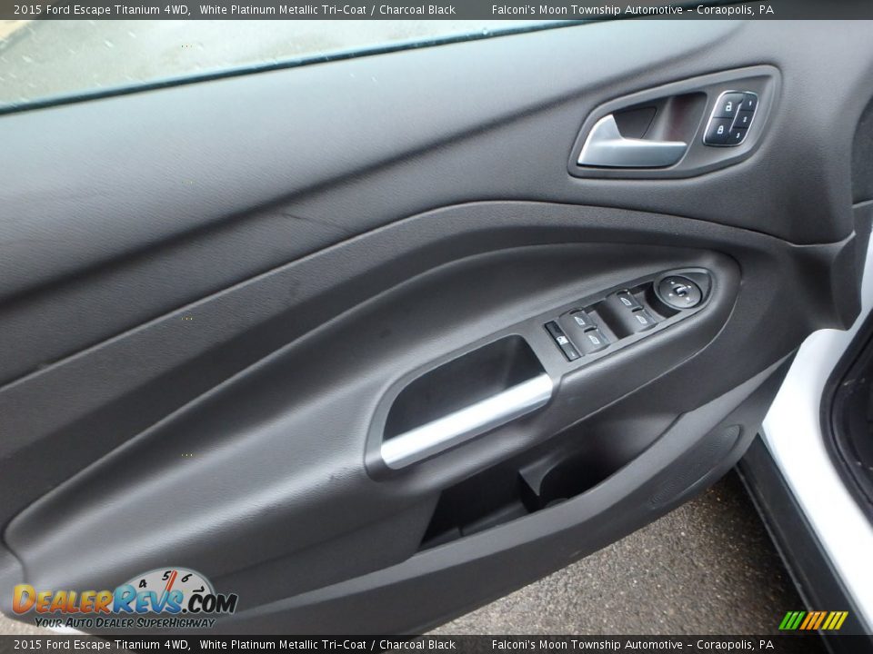 2015 Ford Escape Titanium 4WD White Platinum Metallic Tri-Coat / Charcoal Black Photo #19