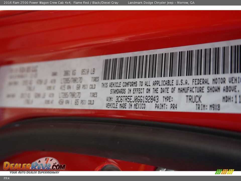 Ram Color Code PR4 Flame Red