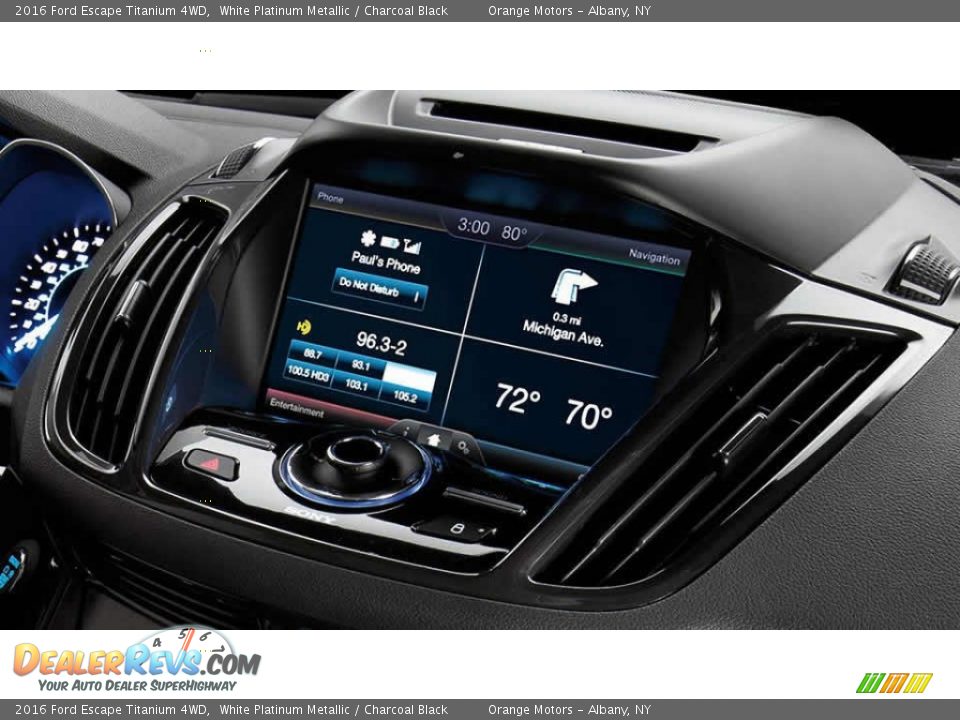 2016 Ford Escape Titanium 4WD White Platinum Metallic / Charcoal Black Photo #3