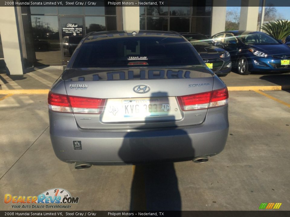 2008 Hyundai Sonata Limited V6 Steel Gray / Gray Photo #3