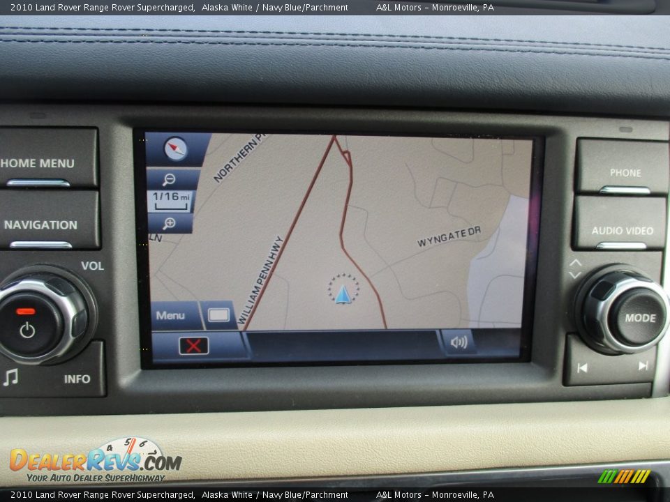 2010 Land Rover Range Rover Supercharged Alaska White / Navy Blue/Parchment Photo #18