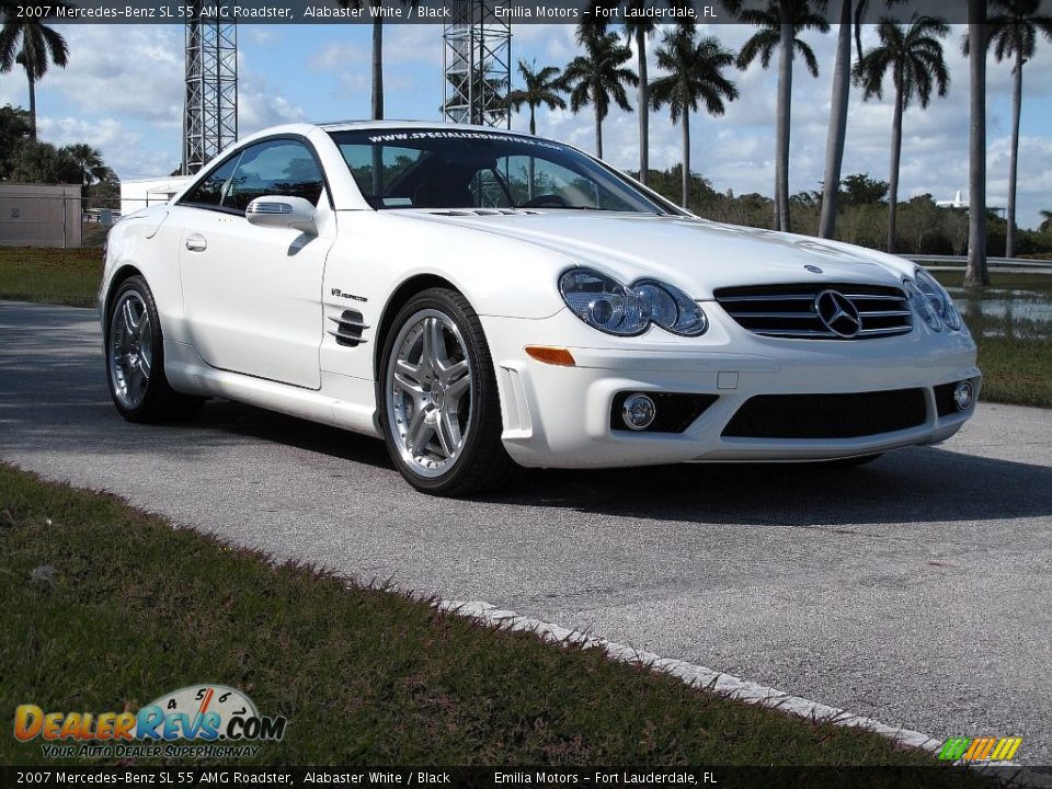 2007 Mercedes-Benz SL 55 AMG Roadster Alabaster White / Black Photo #2