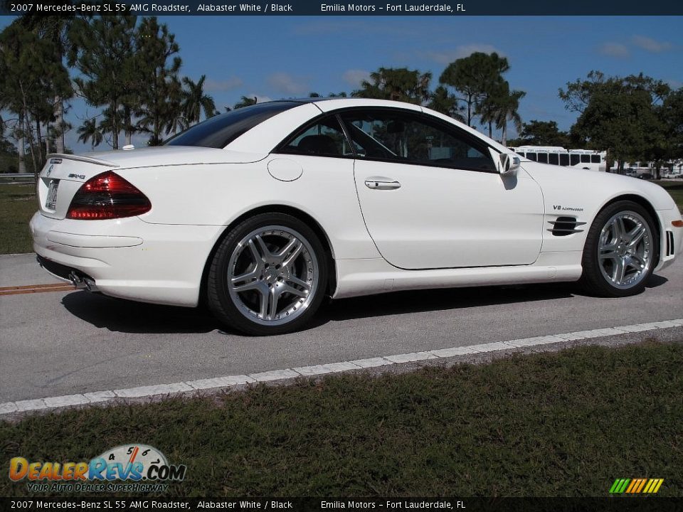 2007 Mercedes-Benz SL 55 AMG Roadster Alabaster White / Black Photo #6
