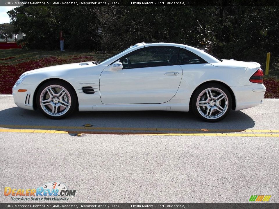 2007 Mercedes-Benz SL 55 AMG Roadster Alabaster White / Black Photo #10