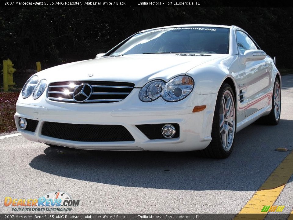 2007 Mercedes-Benz SL 55 AMG Roadster Alabaster White / Black Photo #11
