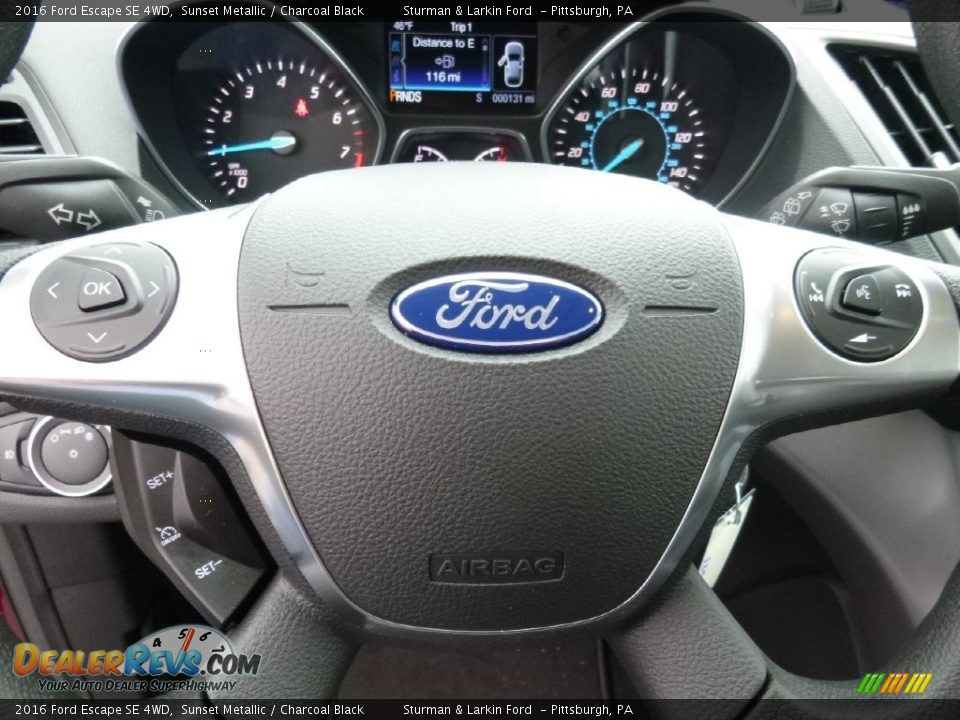 2016 Ford Escape SE 4WD Sunset Metallic / Charcoal Black Photo #13
