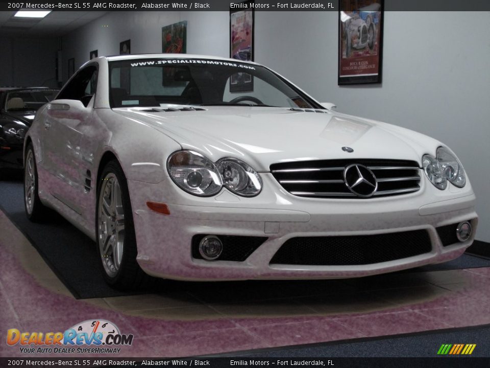 2007 Mercedes-Benz SL 55 AMG Roadster Alabaster White / Black Photo #66