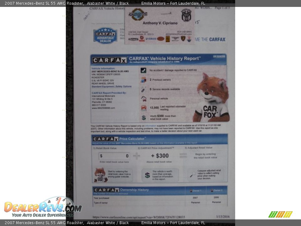 Dealer Info of 2007 Mercedes-Benz SL 55 AMG Roadster Photo #76