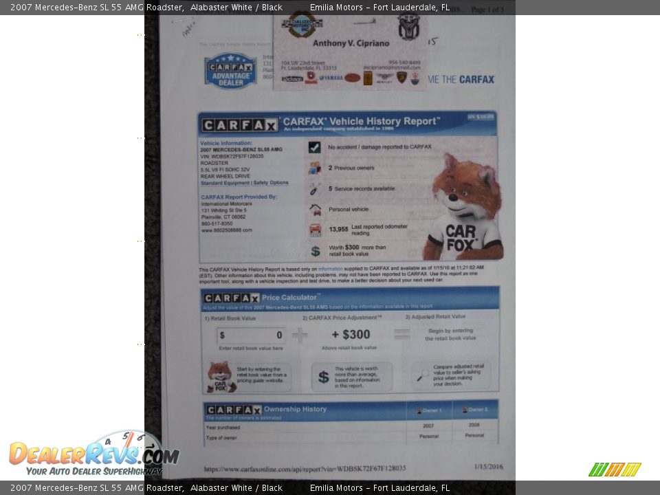 Dealer Info of 2007 Mercedes-Benz SL 55 AMG Roadster Photo #77