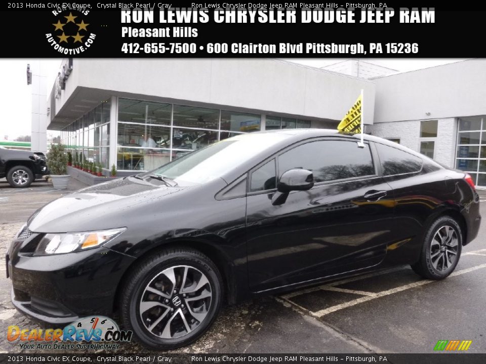 2013 Honda Civic EX Coupe Crystal Black Pearl / Gray Photo #1