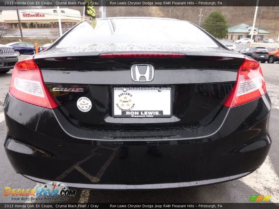 2013 Honda Civic EX Coupe Crystal Black Pearl / Gray Photo #4