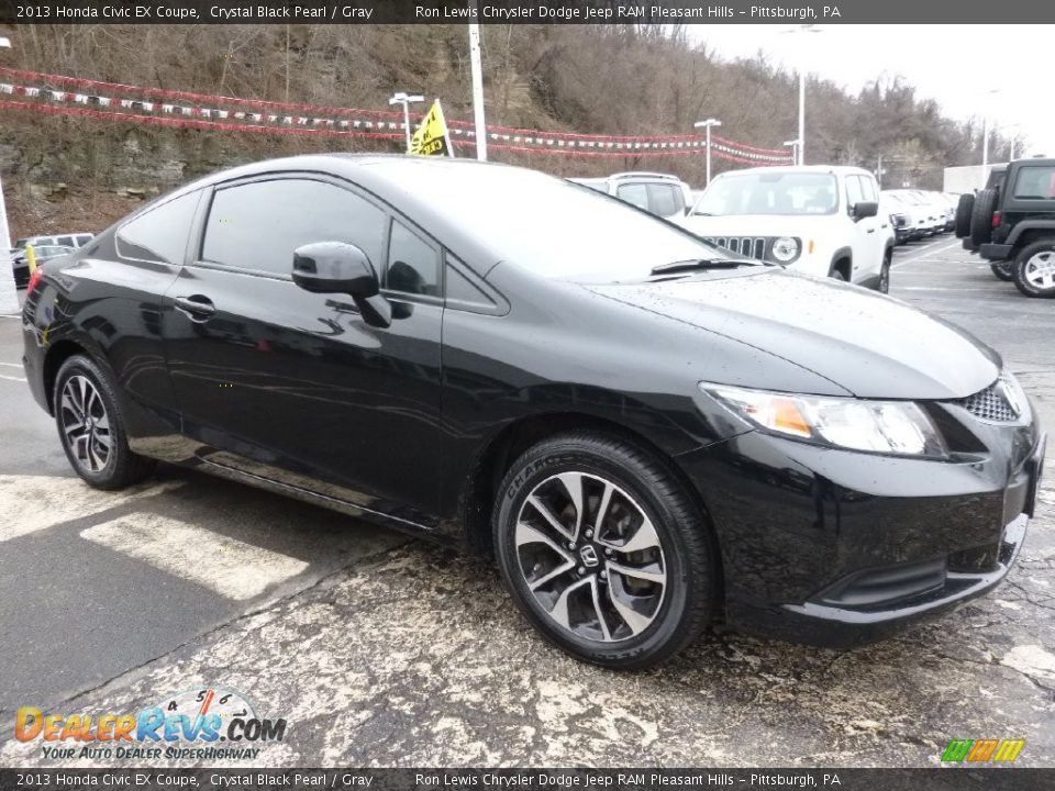 2013 Honda Civic EX Coupe Crystal Black Pearl / Gray Photo #7