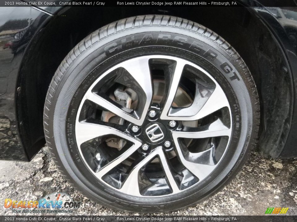 2013 Honda Civic EX Coupe Crystal Black Pearl / Gray Photo #9