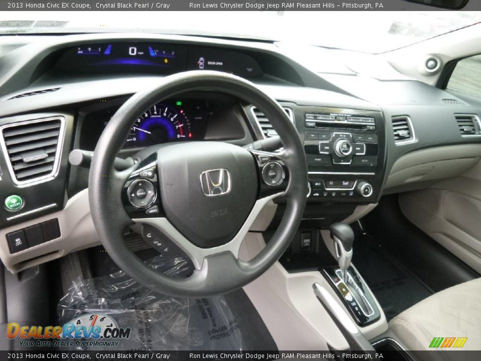 2013 Honda Civic EX Coupe Crystal Black Pearl / Gray Photo #12