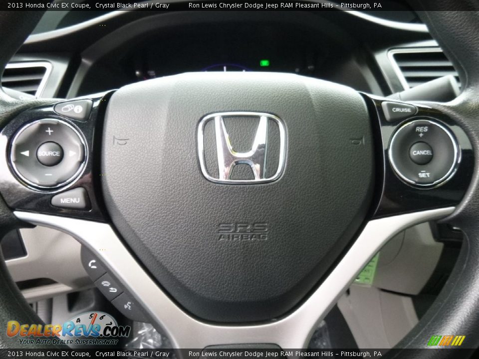 2013 Honda Civic EX Coupe Crystal Black Pearl / Gray Photo #16