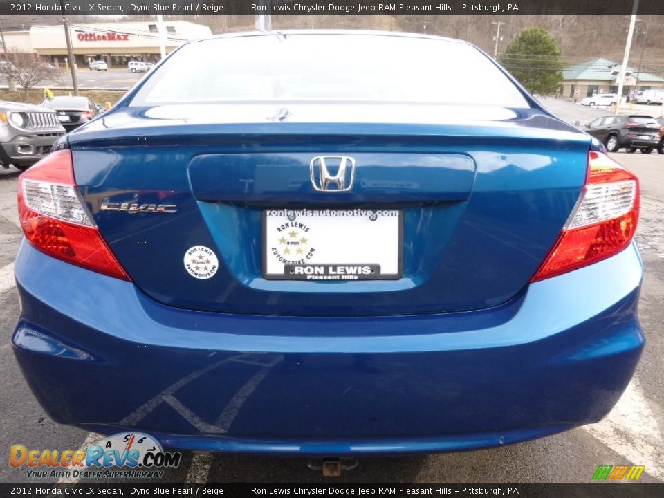 2012 Honda Civic LX Sedan Dyno Blue Pearl / Beige Photo #4