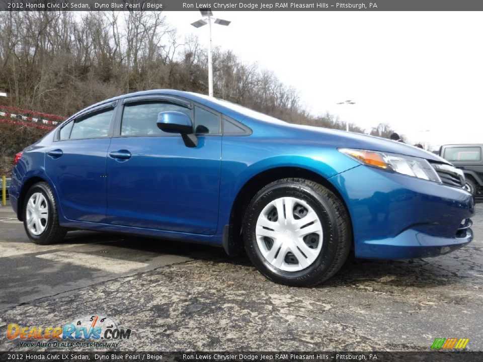 2012 Honda Civic LX Sedan Dyno Blue Pearl / Beige Photo #8