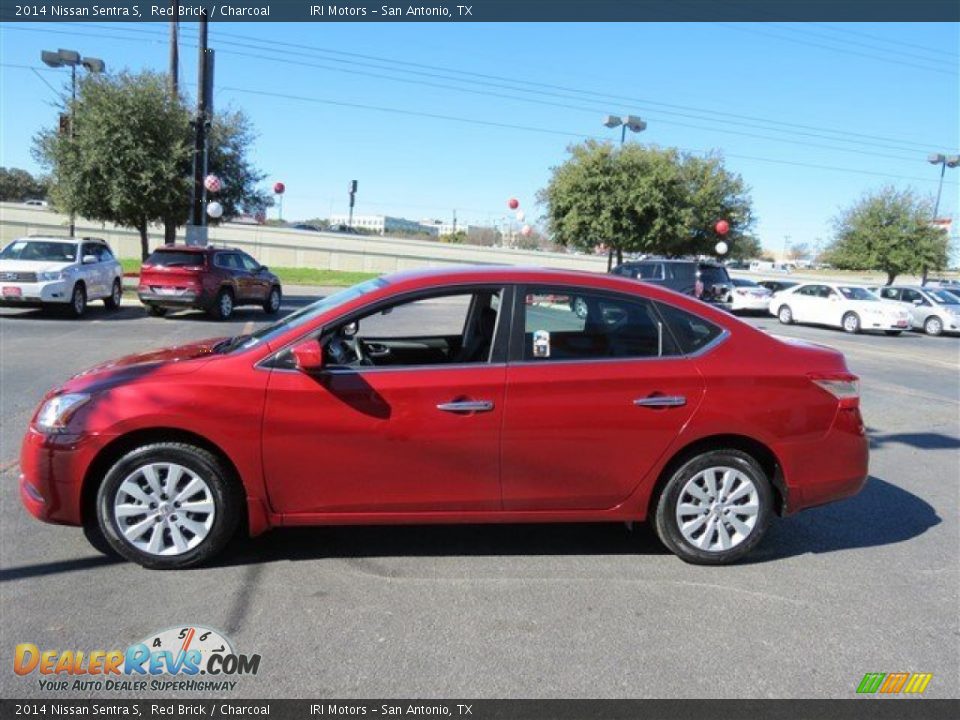 2014 Nissan Sentra S Red Brick / Charcoal Photo #5