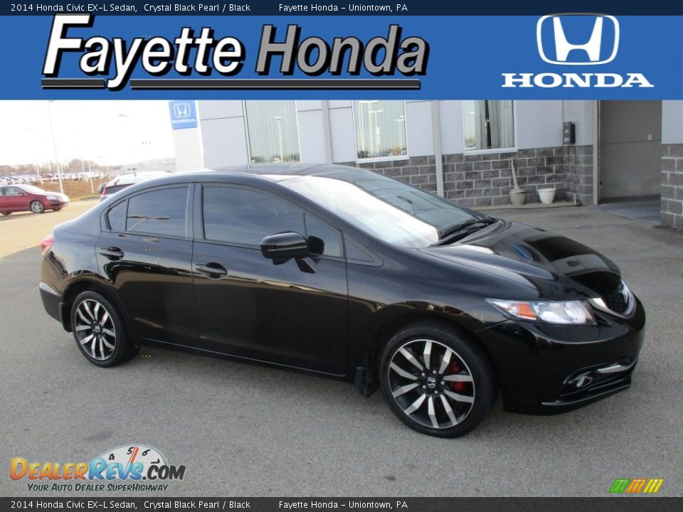 2014 Honda Civic EX-L Sedan Crystal Black Pearl / Black Photo #1