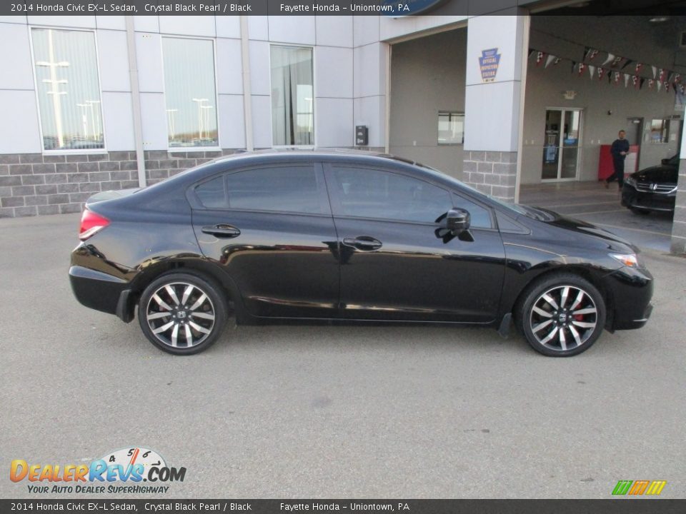 2014 Honda Civic EX-L Sedan Crystal Black Pearl / Black Photo #2