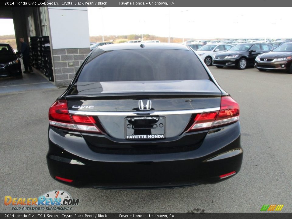 2014 Honda Civic EX-L Sedan Crystal Black Pearl / Black Photo #3