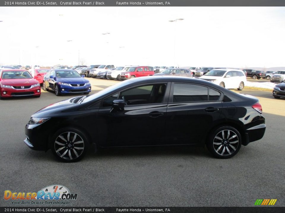 2014 Honda Civic EX-L Sedan Crystal Black Pearl / Black Photo #4